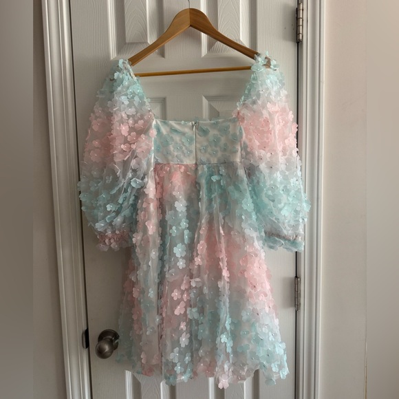 Storia Pink and Blue Floral dress - Picture 12 of 12